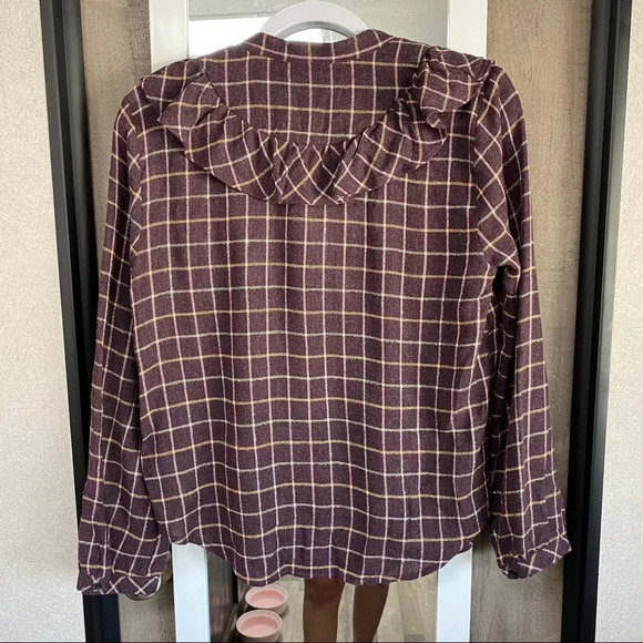 Madewell Plaid Ruffle-Front Top - Picture 7 of 9